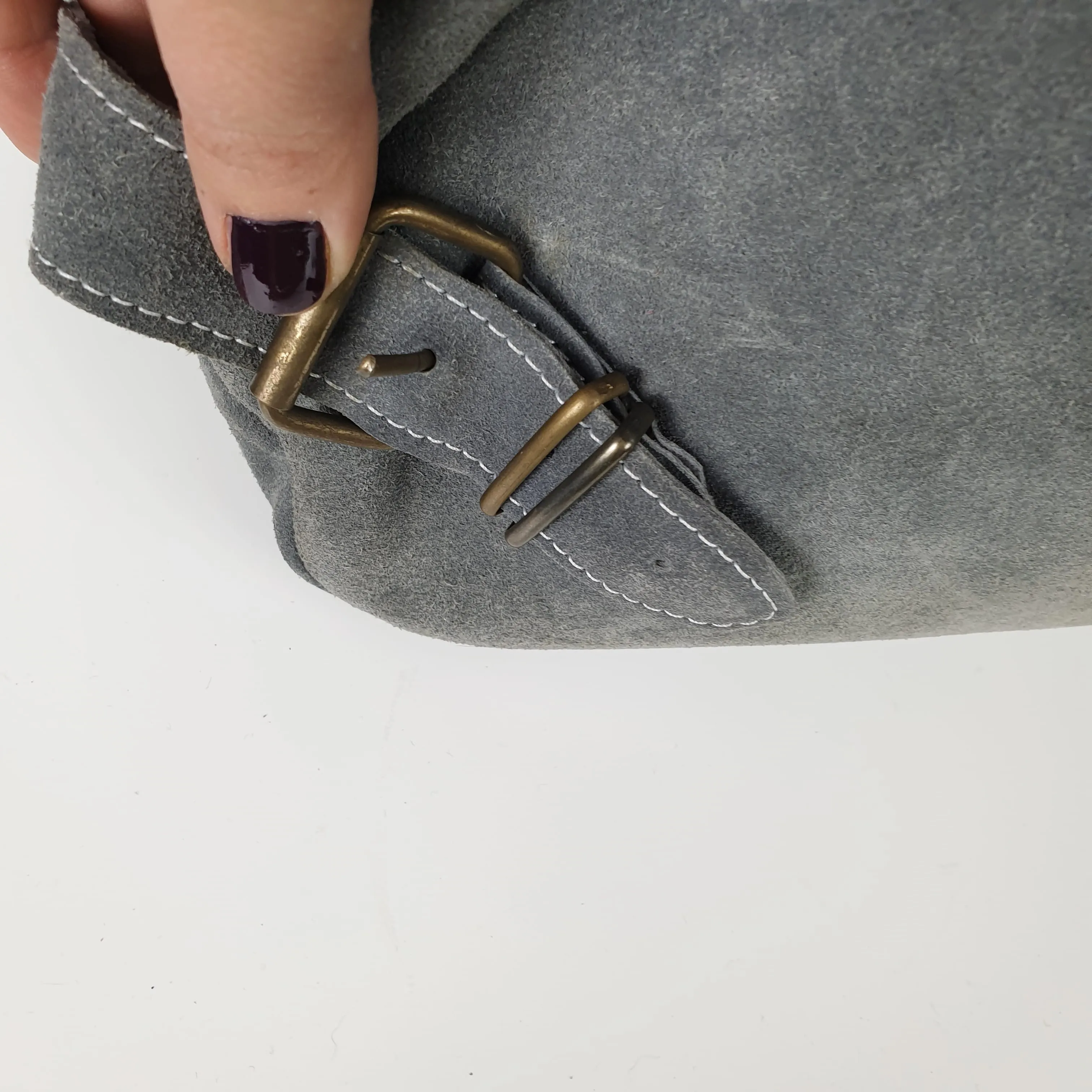 Zaino vintage camoscio grigio