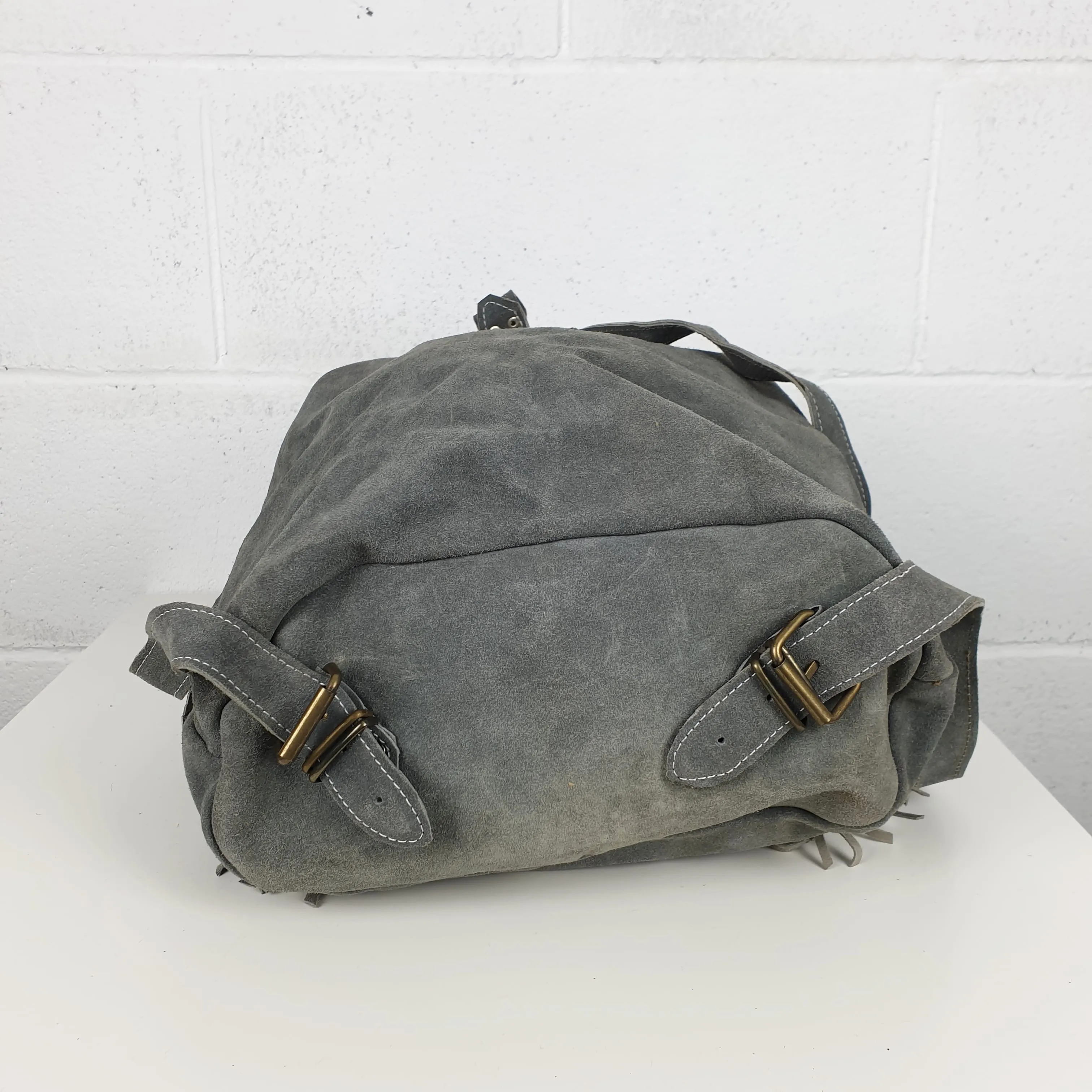 Zaino vintage camoscio grigio