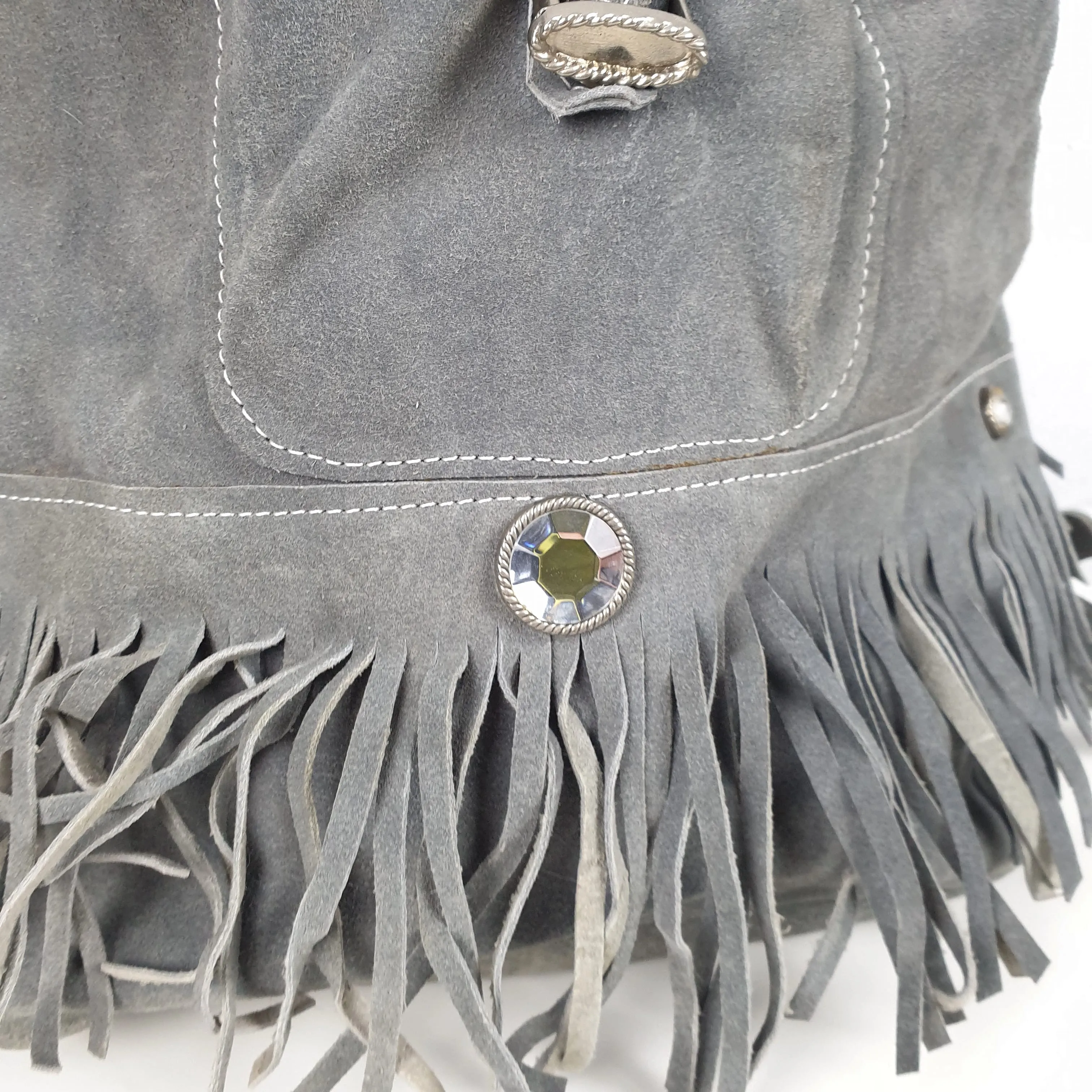 Zaino vintage camoscio grigio