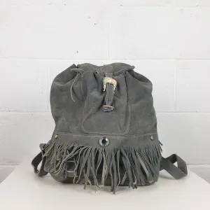 Zaino vintage camoscio grigio